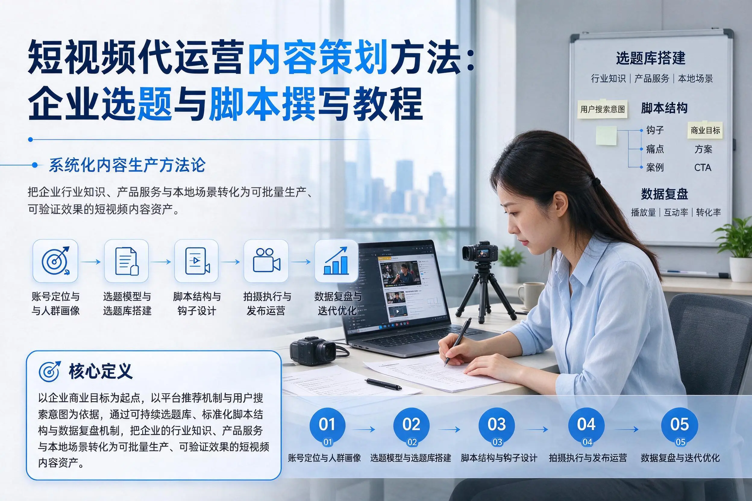 短视频代运营内容策划方法:海南企业选题与脚本撰写教程