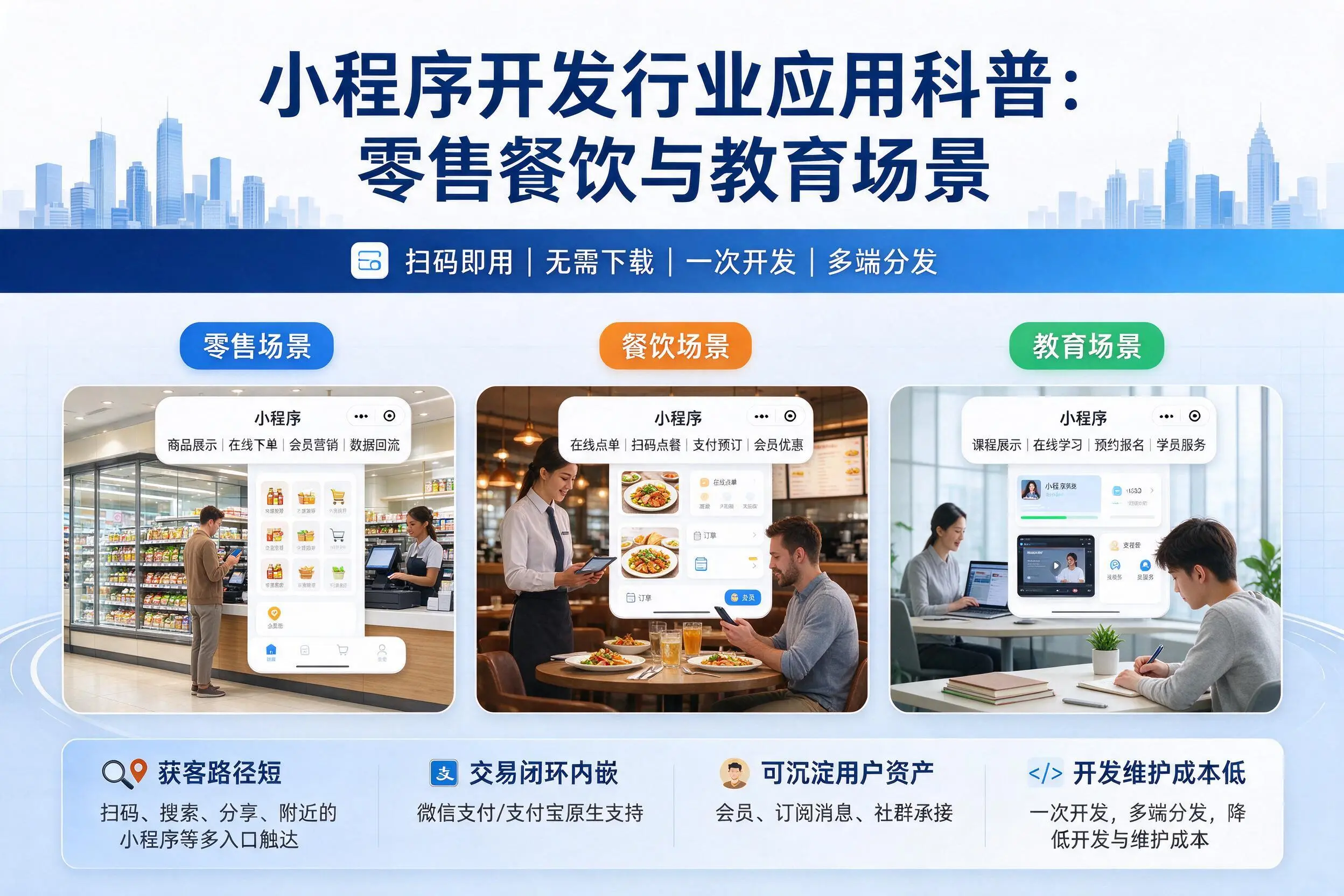 海南小程序开发行业应用科普:零售餐饮与教育场景