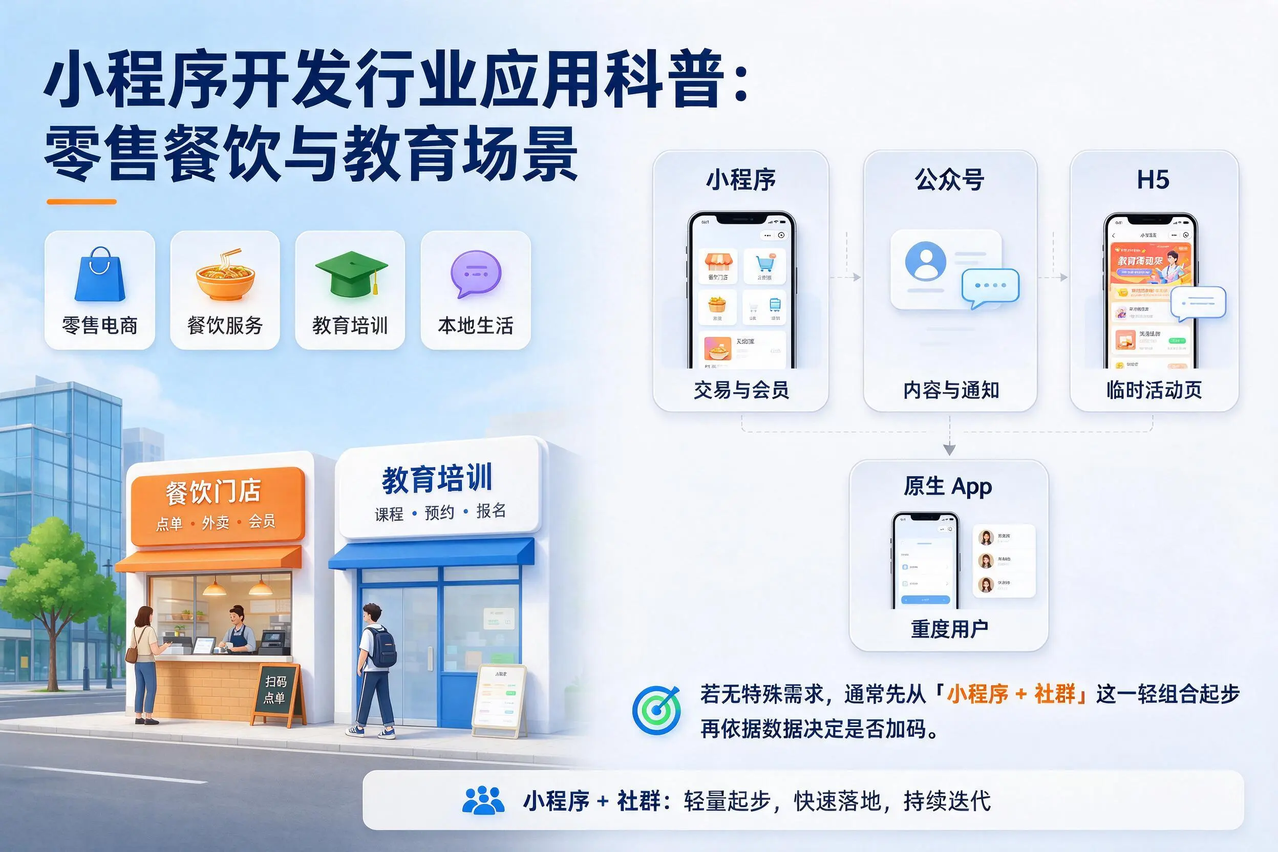 海南小程序开发行业应用科普:零售餐饮与教育场景