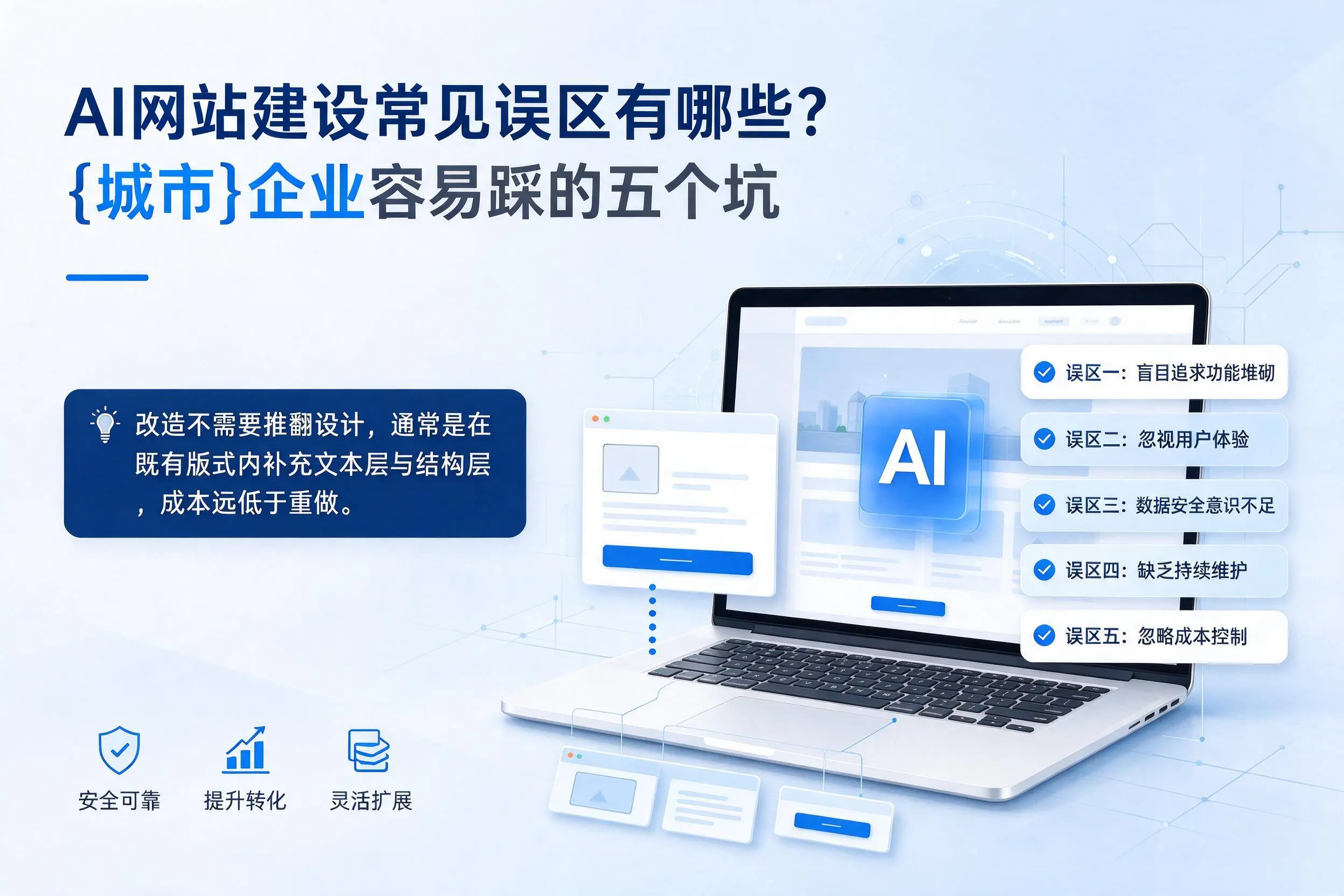 AI网站建设常见误区有哪些？海南企业容易踩的五个坑